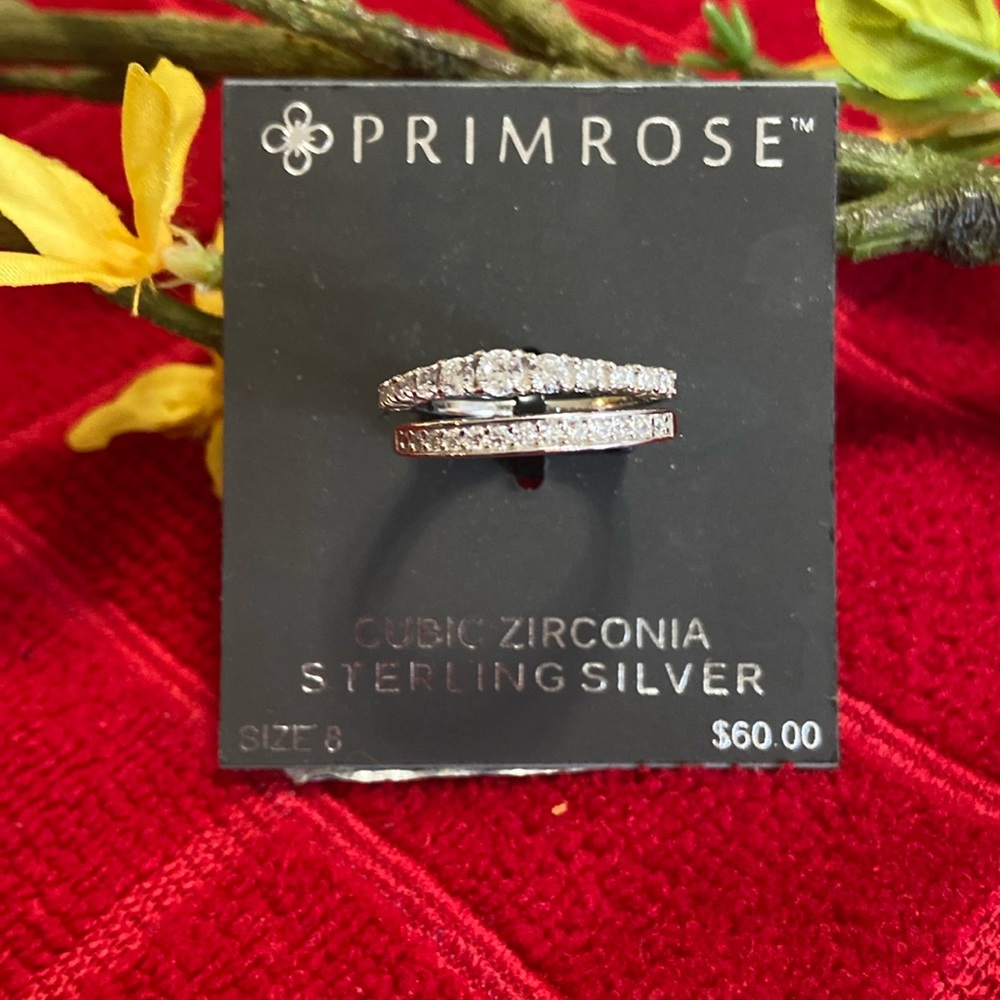 ❤️PRIMROSE STERLING SILVER RING❤️SIZE 8❤️